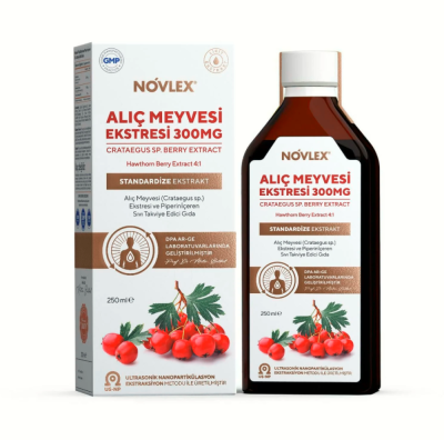 Novlex® Alıç Meyve (Hawthorn Berry) ve Piperin Ekstraktı (Ekstresi) İçeren Sıvı Takviye Edici Gıda 250ml