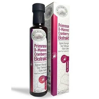 Kervan Herbs Garden Primrose & D Mannoz ve Cranberry Ekstraktı İçeren Karışık Sıvı Takviye Edici Gıda 250ml