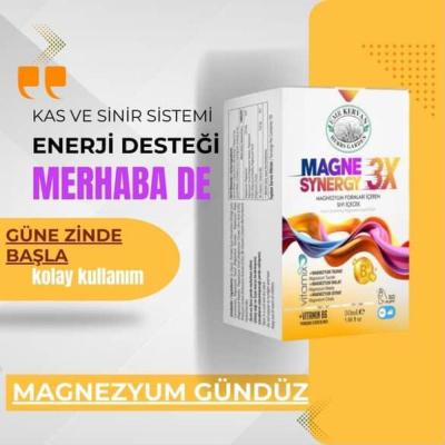 Emr Kervan Herbs Garden Magne 3X Synergy Magnezyum Formları İçeren Sıvı 50ml- Gündüz